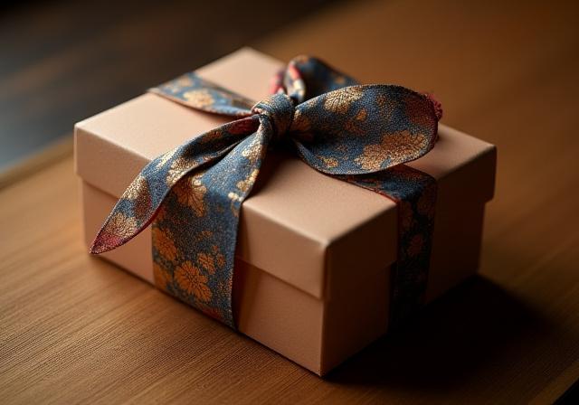風呂敷に包まれた高級ギフトボックス